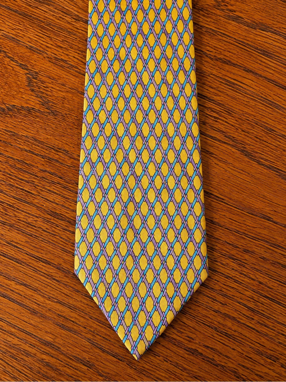 Yellow vintage Geometric Men’s Tie - Hermes